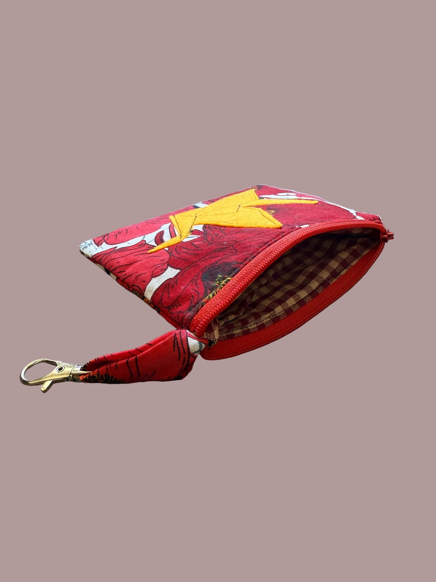 Orange Origami Crane Mini Bag Keychain