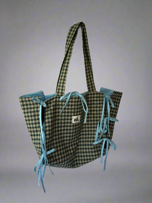 Blue Bow tote Bag