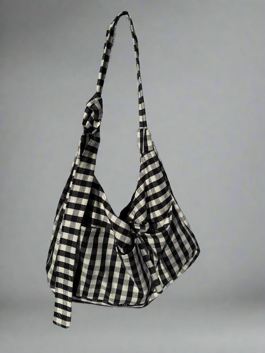 Gingham Messenger Bag