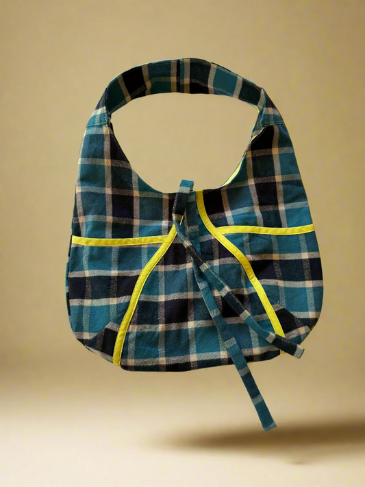 Blue Plaid Tote