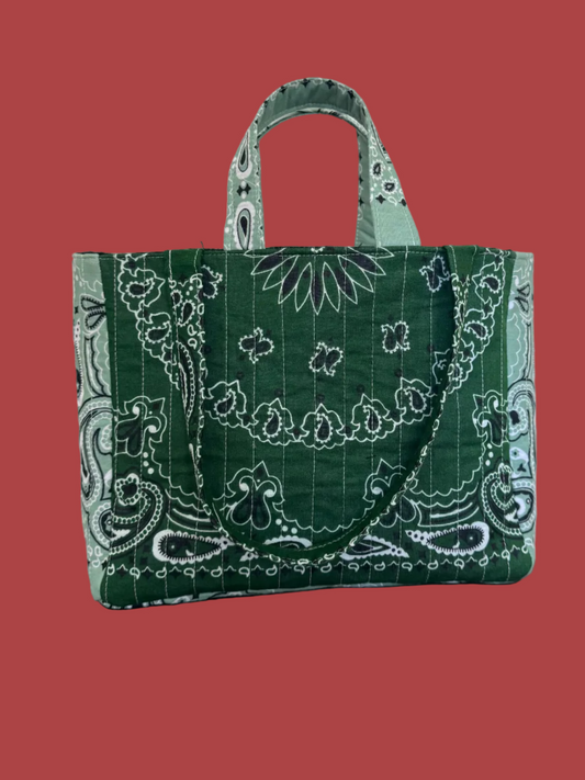 Mini Green Bandana Tote